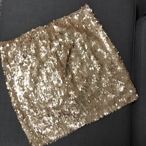 VINCE Gold Sequin Mini Skirt